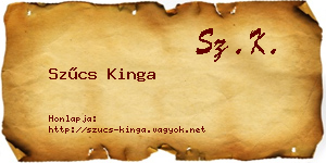 Szűcs Kinga névjegykártya