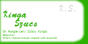kinga szucs business card