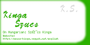 kinga szucs business card